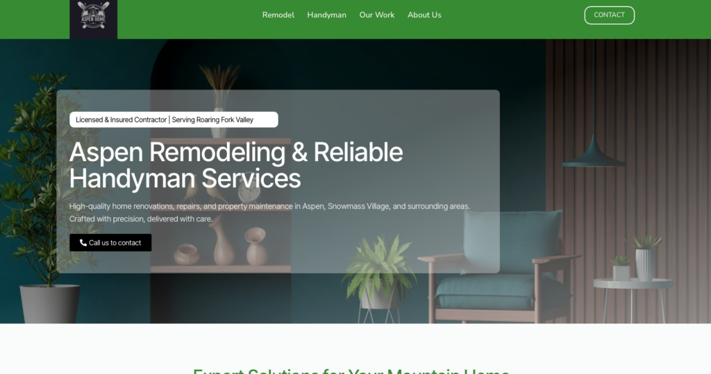 Aspen Home Improvement Website updates 1