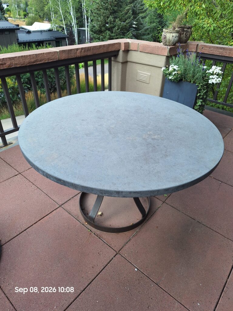 Concrete outdoor patio table sealing in Aspen Colorado
